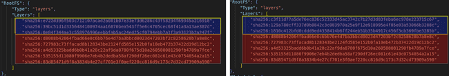 Comparaison après rebase de deux images OCI