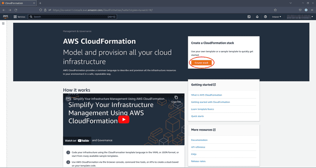 AWS CloudFormation: create stack