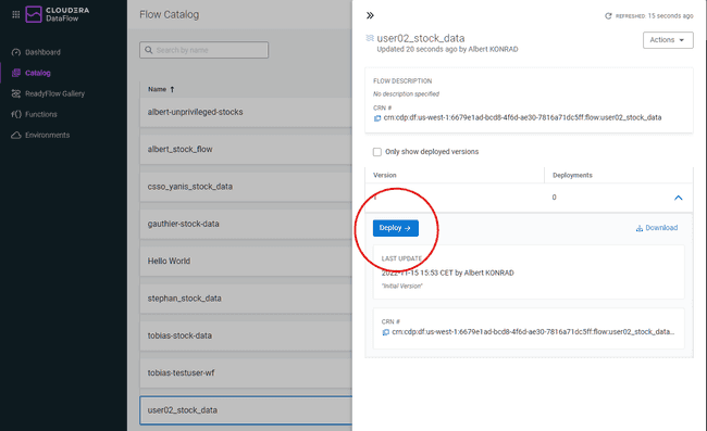 Deploy a Nifi flow