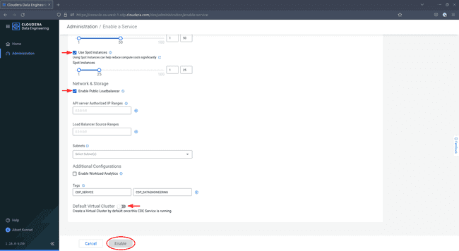 CDP: Configure CDE service