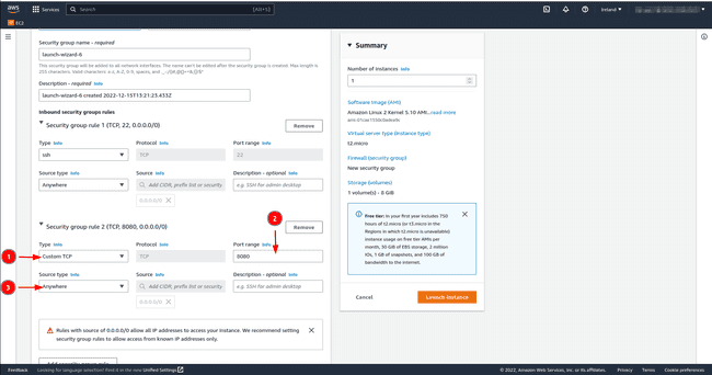 EC2 configure port