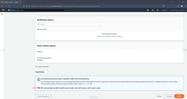 AWS CloudFormation : Validation de la stack