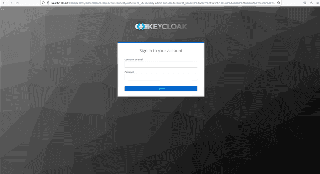 Keycloak login page