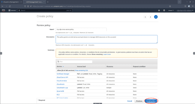 AWS IAM : Vérification et création de la policy