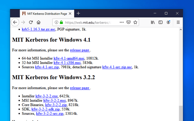 Download the MIT Kerberos client