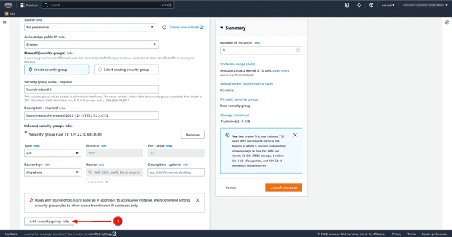 EC2 add security group 