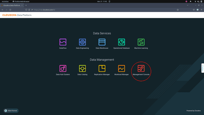 Navigate to management console