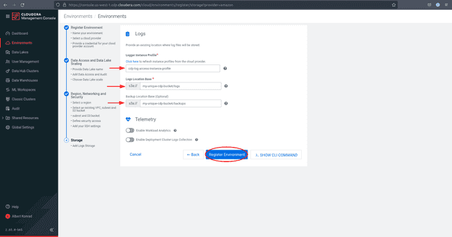 CDP : Configuration des logs