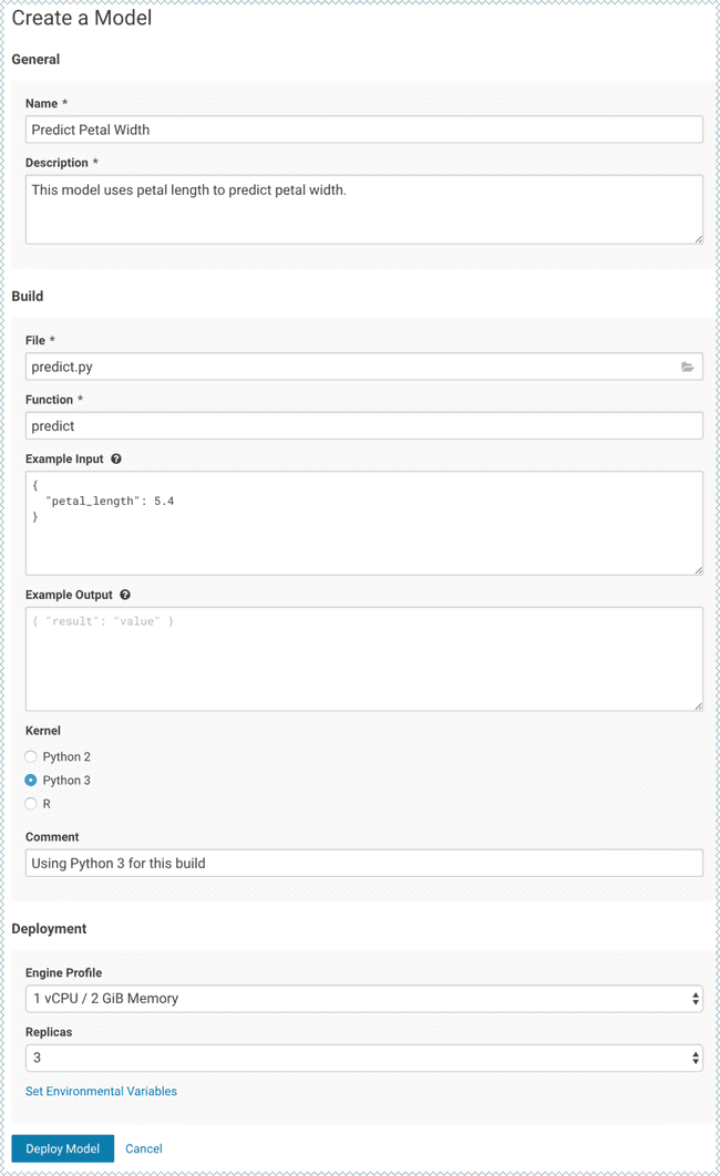 Creating a model