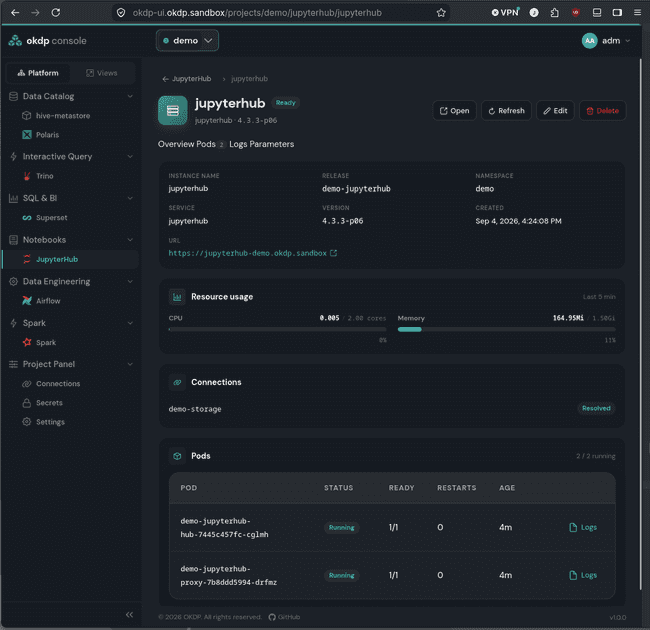 OKDP JupyterHub detail