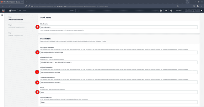 AWS CloudFormation: Configure stack